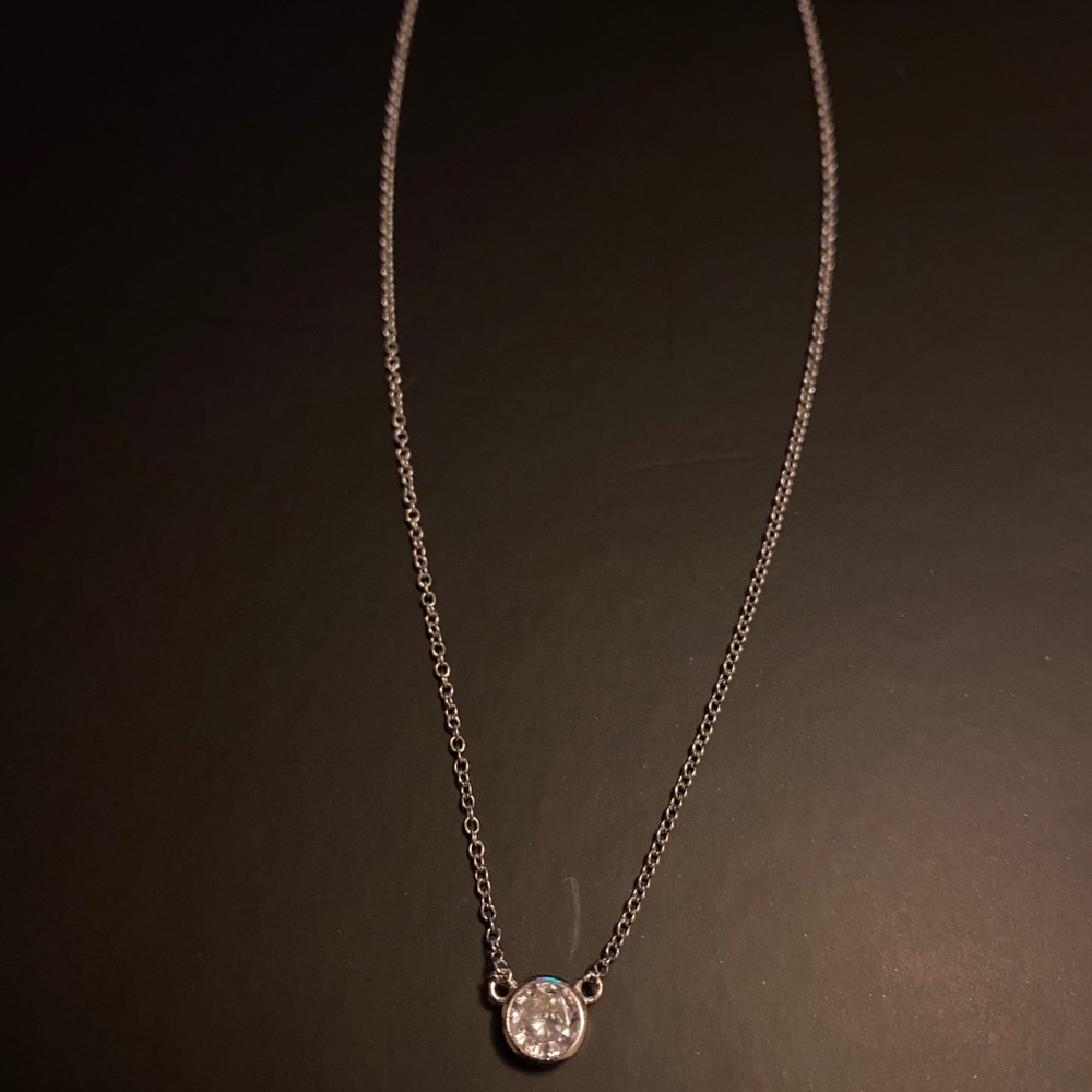 .925 Sterling Silver Bezel CZ Pendant